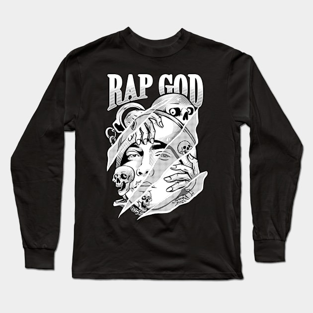 Rap God B&W Long Sleeve T-Shirt by S.Y.A